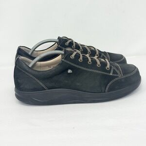 Finn Comfort Men's 8.5 Leather Lace Up Walking Shoes Black Made in Germany